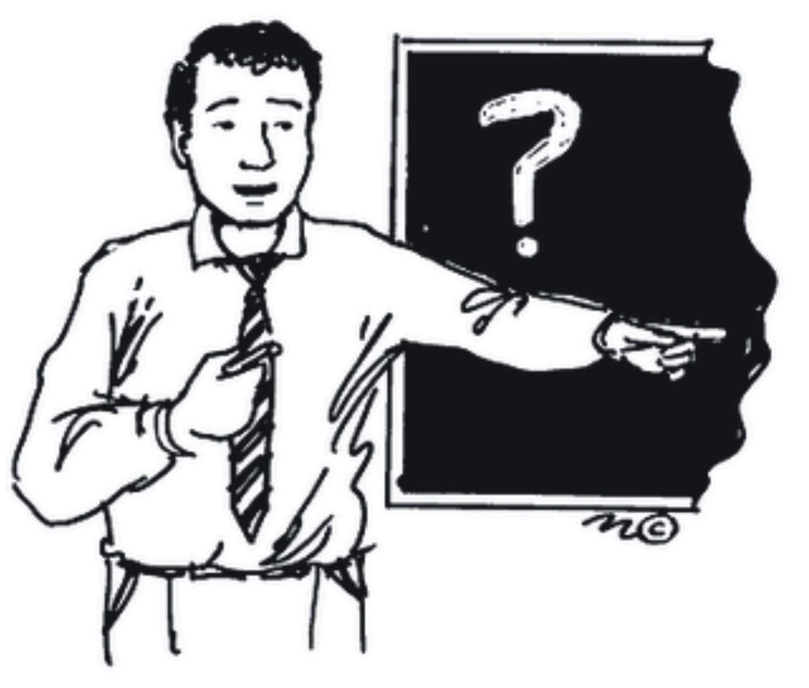 necktie question mark blackboard
